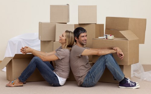 Removal van loaded for a flat relocation service in Queenspark