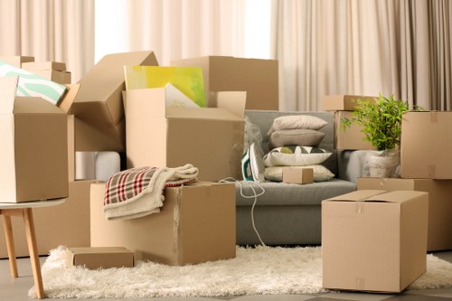 Office removals planning in Queenspark with boxes and paperwork