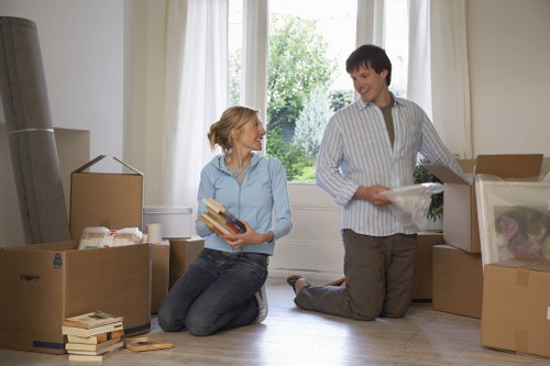 Packing office furniture and electronics for a Queenspark move